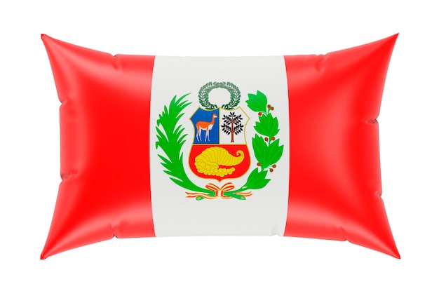 Pillow with Peruvian flag 3D rendering