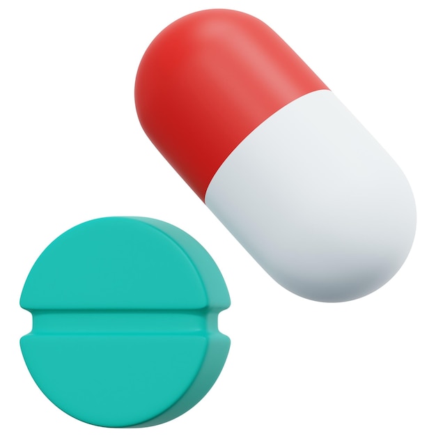 pills 3d render icon illustration