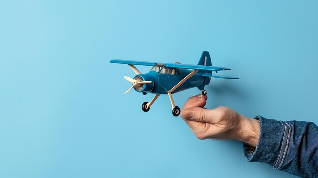 Pilots Hand Holding Toy Airplane