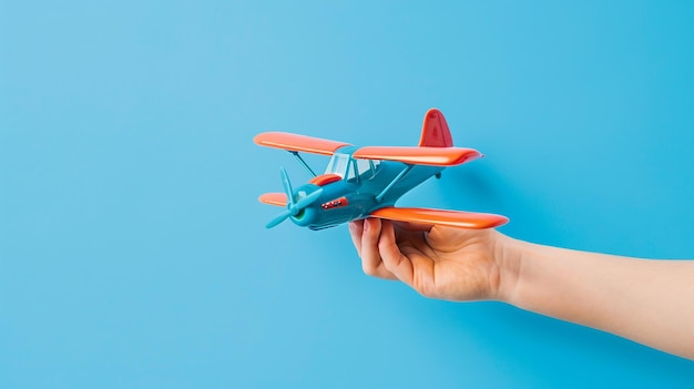 Pilots Hand Holding Toy Airplane