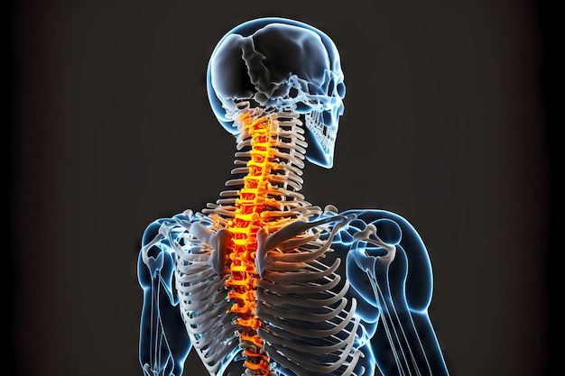 Pinched nerves in cervical hard spine pain