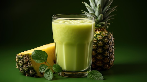 pine apple juice with pine apple background