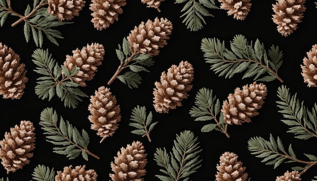 Pine Cones on a Dark Background