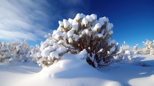 A pine tree covered in snow is covered in snow.