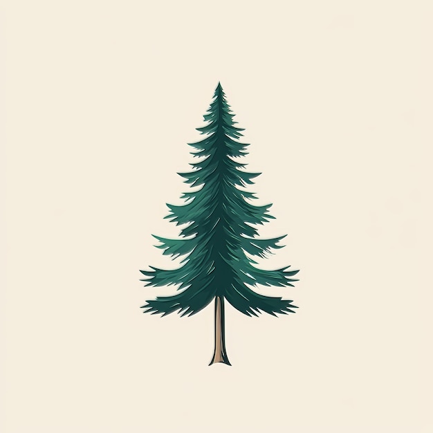 Photo pine tree hand drawn vector illustration isolated on white background