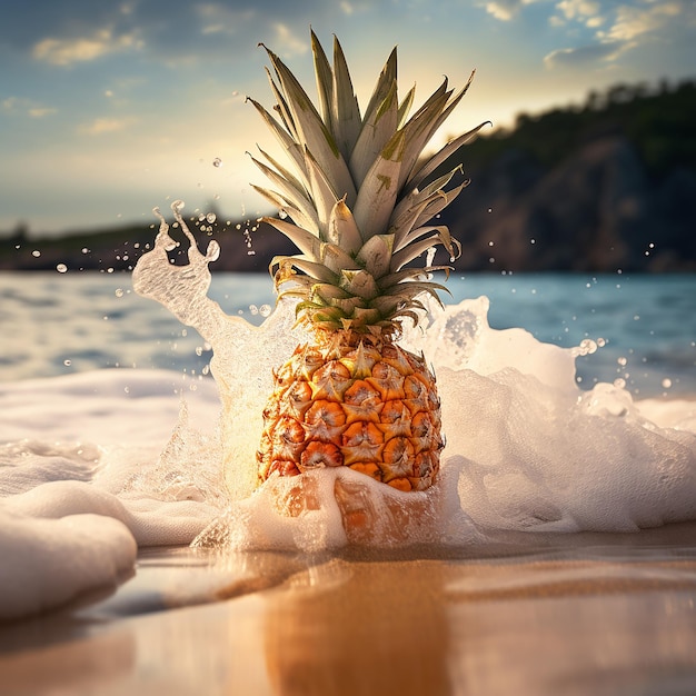 Pineapple on the beach