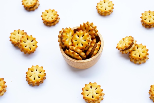 Pineapple Biscuits isolated on white background