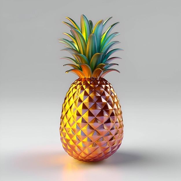 Pineapple in the form of a pyramid 3d illustration