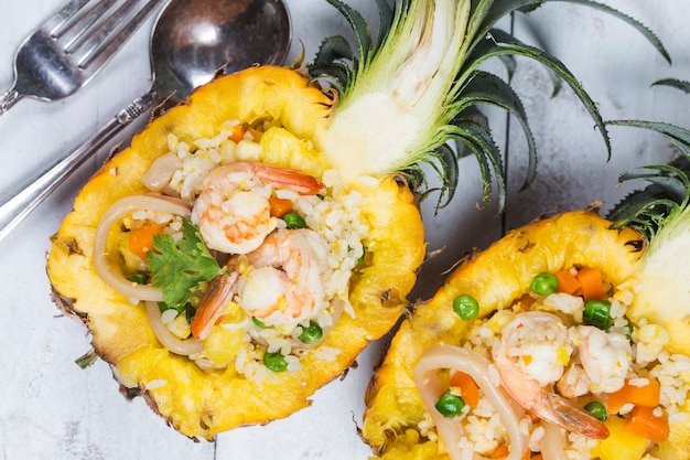 pineapple fried rice,Delicious homemade authentic Thai  fried rice