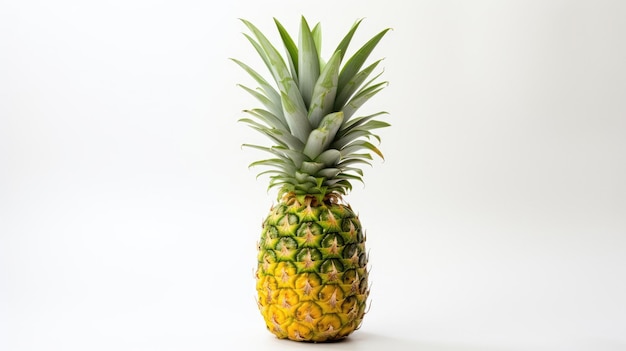 A pineapple is standing on a white background.