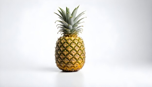 a pineapple is standing on a white surface