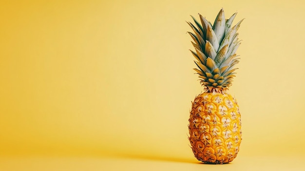 a pineapple is on a yellow background with a yellow background