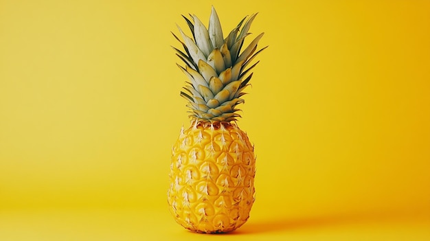 a pineapple is on a yellow background with a yellow background