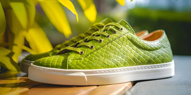 Photo pineapple leather shoes blending sustainability style and innovation concept sustainable fashion pineapple leather innovative materials ecofriendly footwear sustainable design