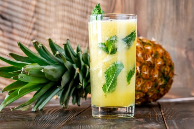 Pineapple and Mint Caipirinha cocktail