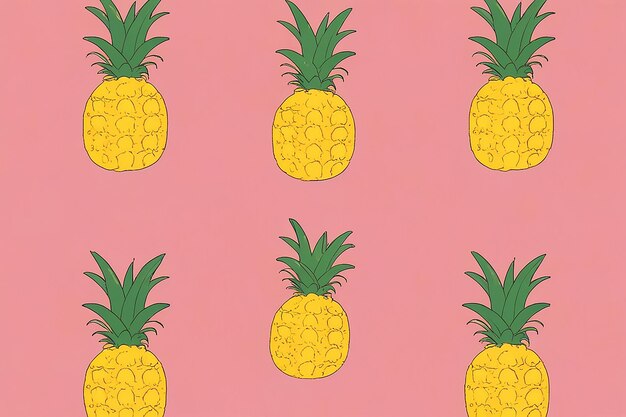 Photo pineapple simple illustration vector