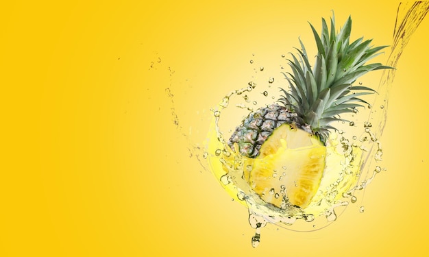 Pineapple sliced with splash juice