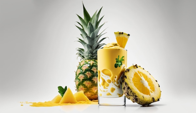 Pineapple Smoothie product shot with Generative AI