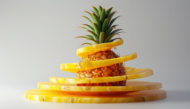 Photo pineapple tower fruit art and sculptures