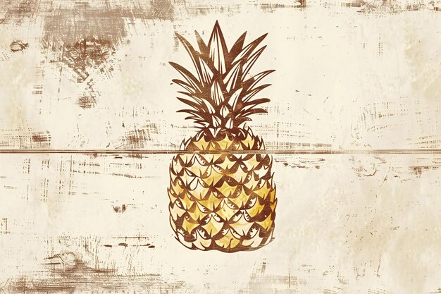 Photo a pineapple with a drawing of a pineapple on it