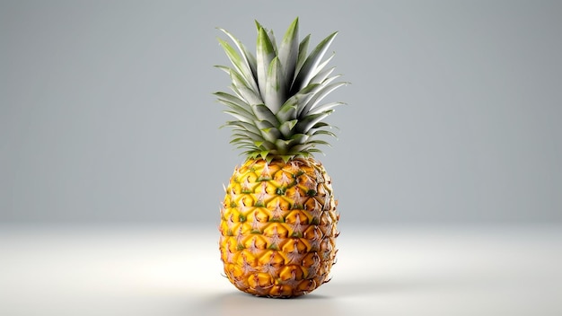 A pineapple with green leaves isolated on white background Generative AI