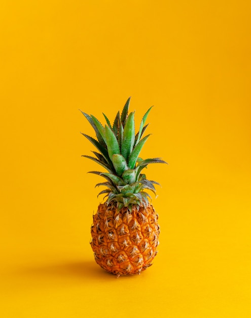 Pineapple on a yellow background