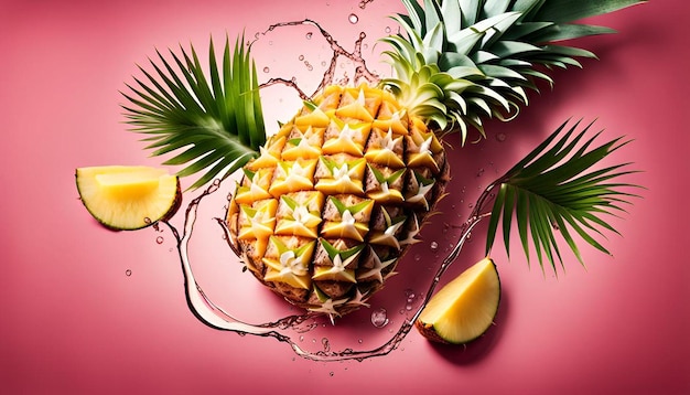 Photo pineapplecoconut juice with pineapple twist