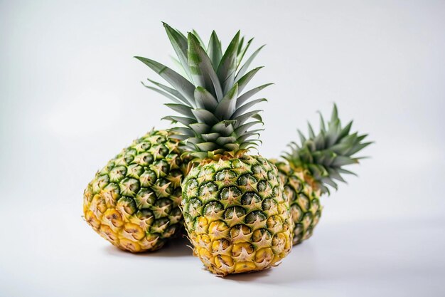 Pineapples on a white background AI Generated