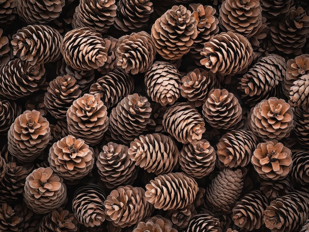 Photo pinecones texture background composition filling the entire screen