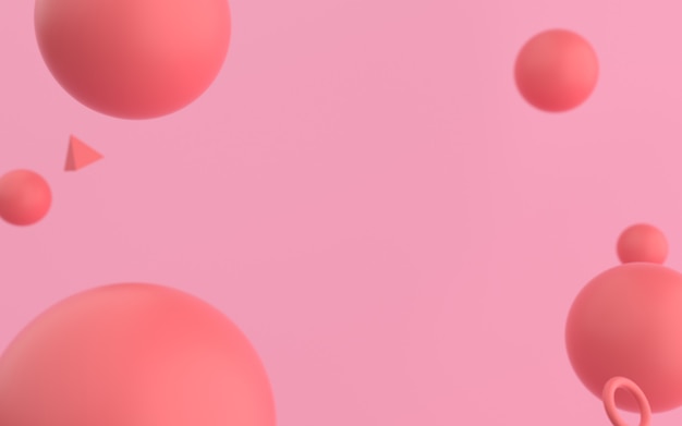 Pink 3D illustration spheres background