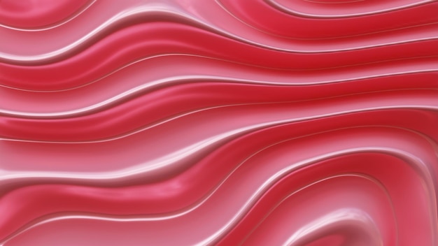 Pink abstract background design with wavy lines in 3d rendering