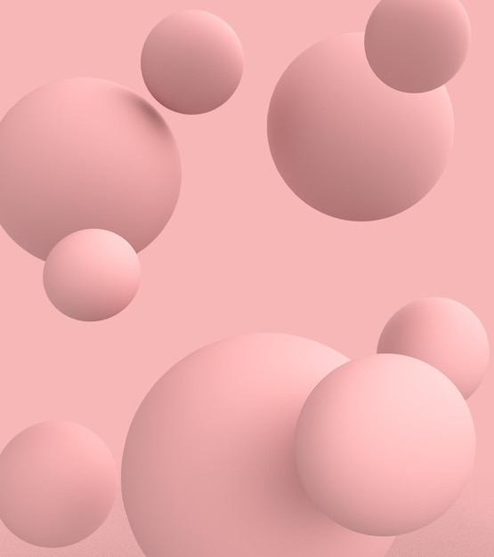 Pink abstract background with pink sphere 3d rendering