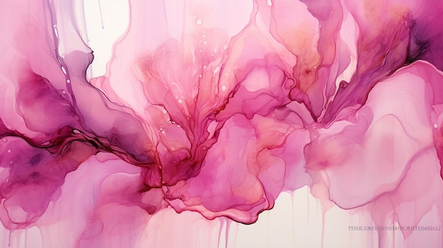 Pink alcohol ink elegant looking abstract ink flower Generative AI