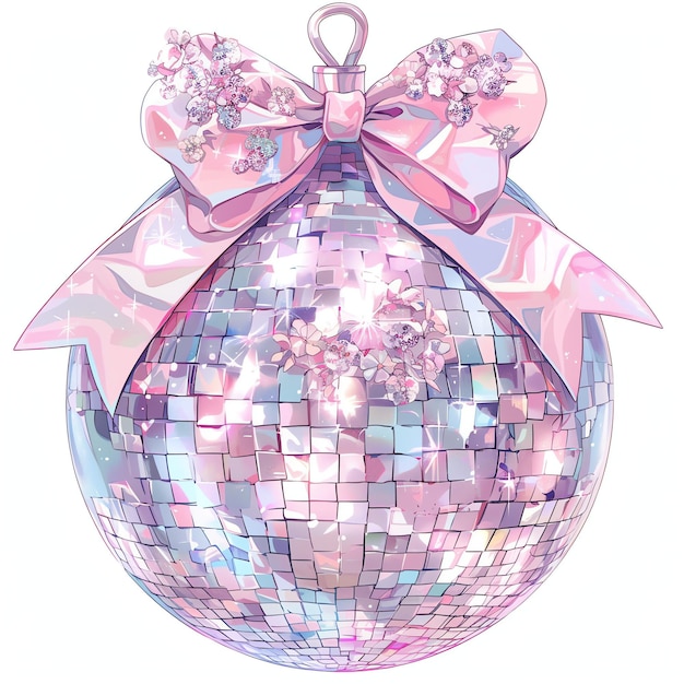 pink anime watercolor disco ball