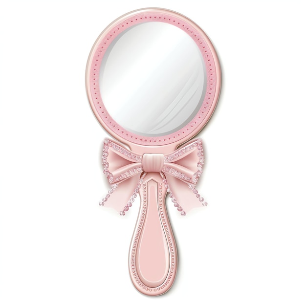 pink anime watercolor hand mirror