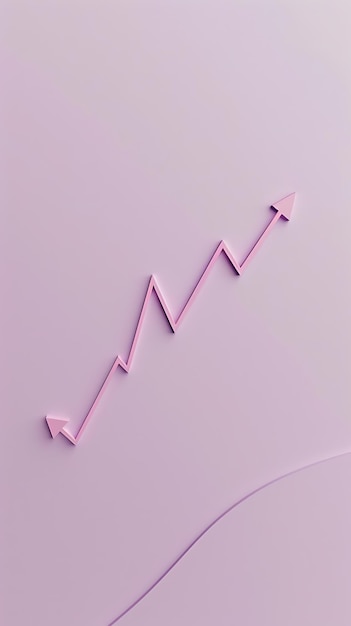 Photo pink arrow pointing up on a pink background