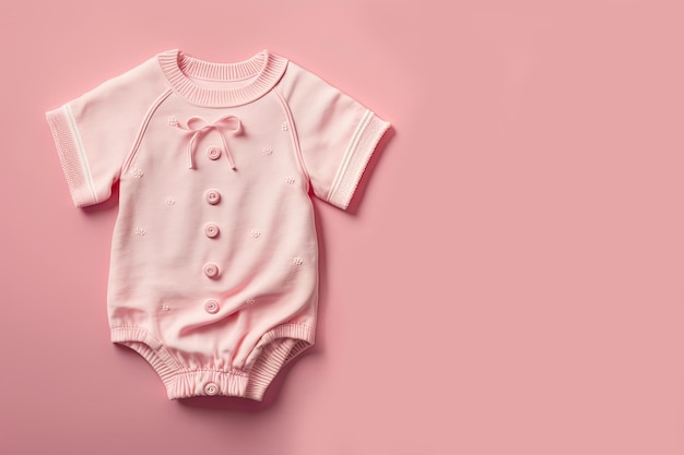 Pink baby onesie on pink background