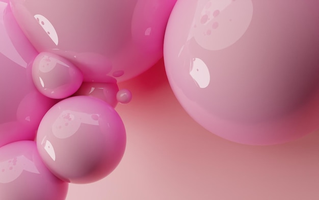 Pink background wallpaper collection with glossy spheres3D render image with texture ideal for marketing and social media images Minimal canvas copy space for text and images