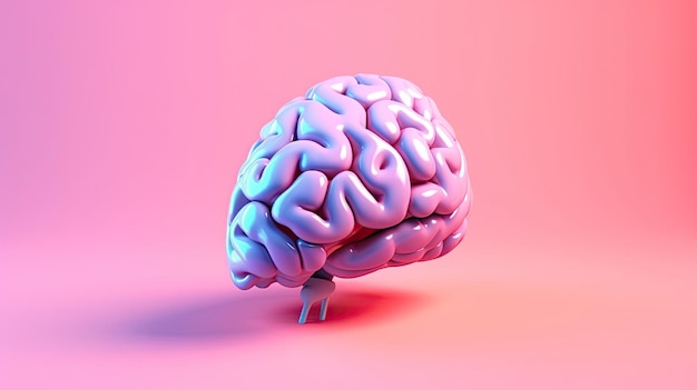 A pink background with a brain on it