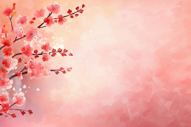 Pink background with a cherry blossom on a pink background, the word love on the top.