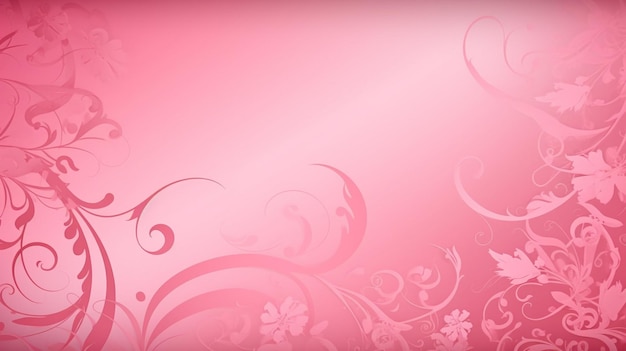 Pink background with a floral pattern