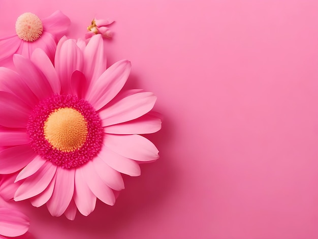 Pink Background With Flower Pink Flower Pink Background Generative Ai