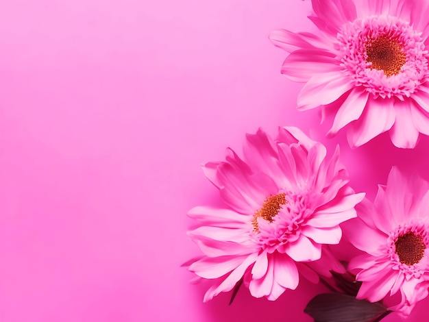 Pink Background With Flower Pink Flower Pink Background Generative Ai