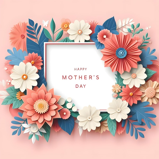 a pink background with a frame that says quot happy mothers day quot