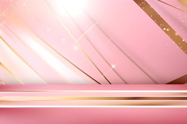 Pink background with a gold border and a pink background