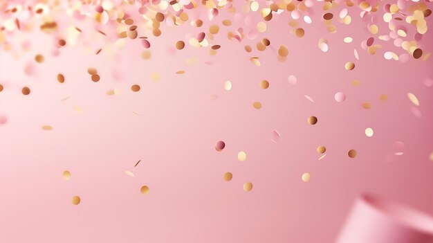 Photo a pink background with gold and silver specks