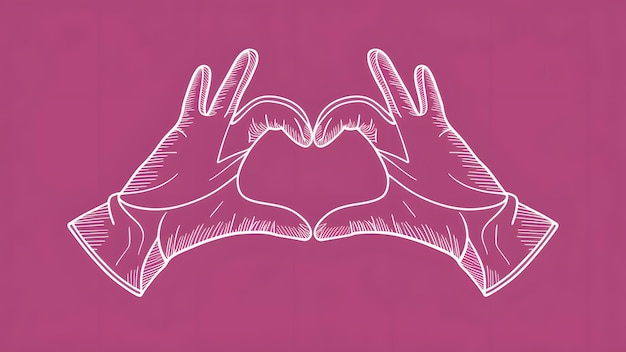 Photo a pink background with hands making a heart with the words  hands