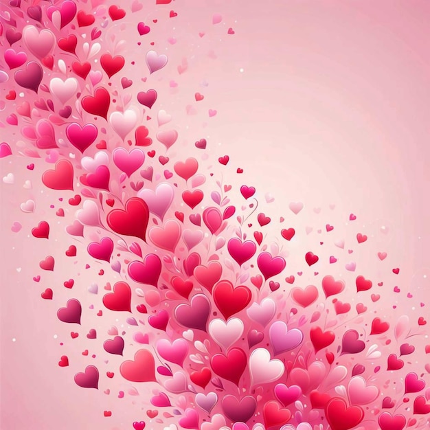 a pink background with many hearts and a pink background