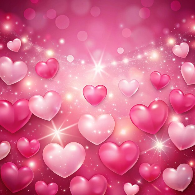 Photo a pink background with many hearts and a star in the middle