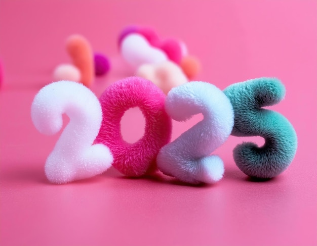 a pink background with a number of toys and the number 2025